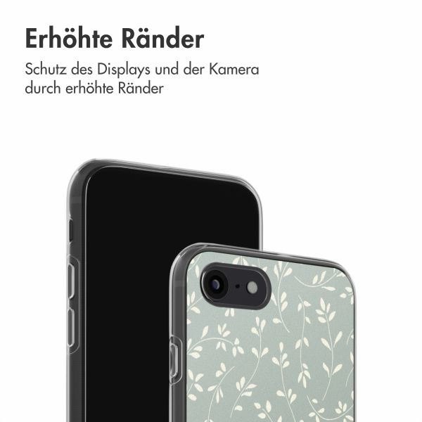 imoshion  Design Hülle für das iPhone SE (2022 / 2020) / 8 / 7 - Smoke Green Flowers