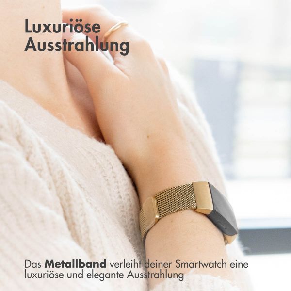 imoshion Magnetisches Milanaise Armband für das  Fitbit Charge 3 / 4 - Gold