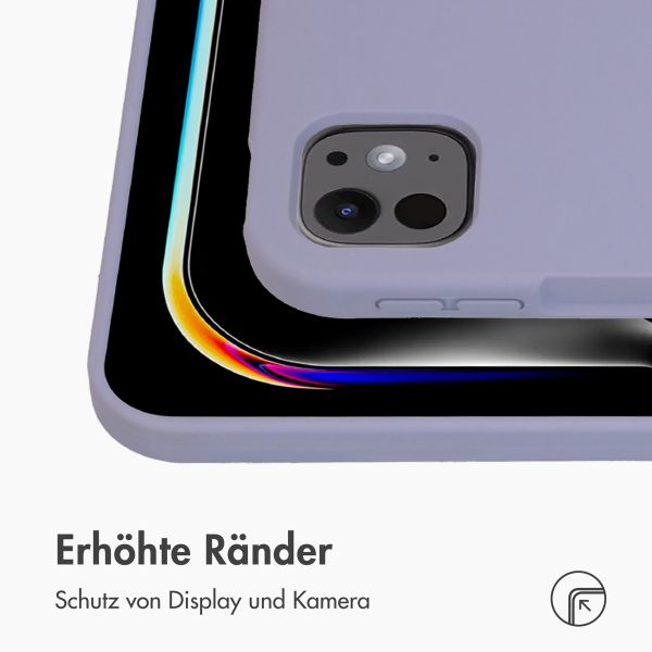 Accezz Liquid Silicone Back Cover mit Stifthalter Apple iPad Pro 11 (2024) M4 - Lila