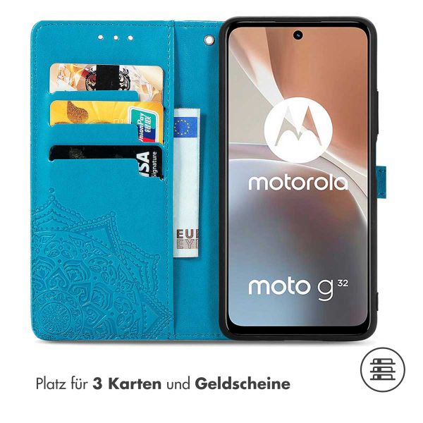 imoshion Mandala Klapphülle für das Motorola Moto G32 - Türkis