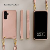 Selencia Nova HandyHülle mit Kordel und Kartenhalter Samsung Galaxy A56 - Dusty Rose