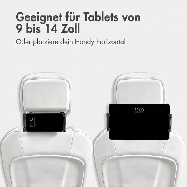 imoshion Kopfstützen-Tablethalter für das Auto mit verstellbarem Arm - Schwarz