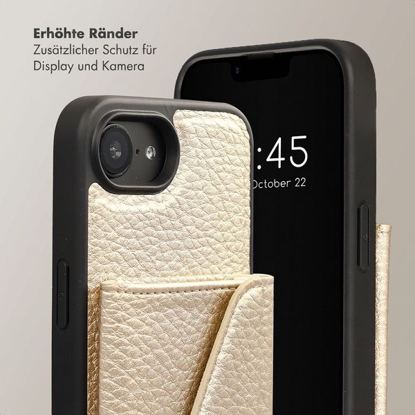 Selencia Sera HandyHülle mit Kordel und Umschlag-Kartenhalter Apple iPhone 17e / 16e - Champagne