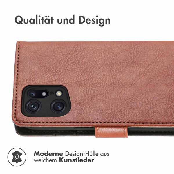 imoshion Luxuriöse Klapphülle für das Oppo Find X5 5G - Braun