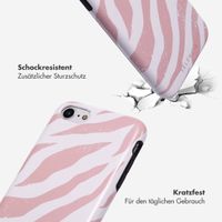 Selencia Vivid Tough Back Cover für das iPhone SE (2022 / 2020) / 8 / 7 / 6(s) - Colorful Zebra Old Pink