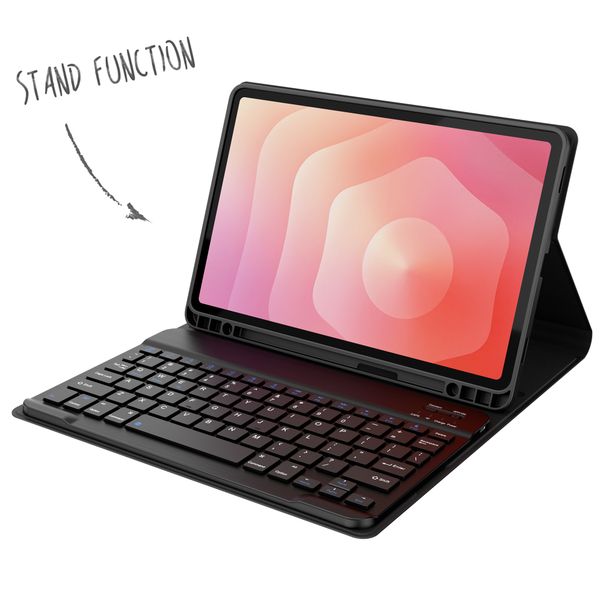 Accezz Bluetooth Keyboard Klapphülle Samsung Galaxy Tab S11 - QWERTY - Schwarz