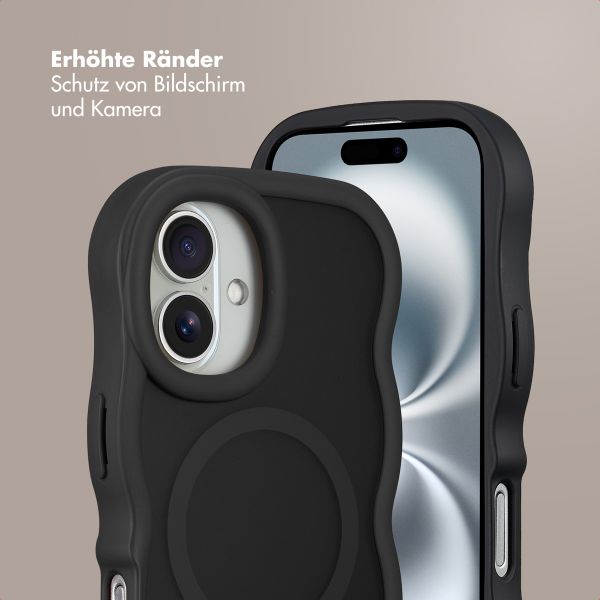 Selencia Wavy Backcover mit MagSafe Apple iPhone 16 - Schwarz
