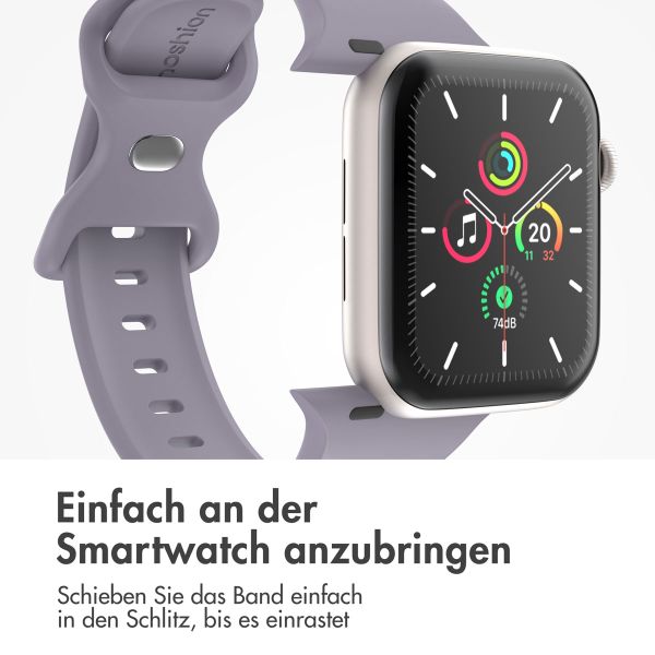 imoshion Silikon-Armband⁺ für  Apple Watch Series 1 t/m 11 / SE / Ultra (44/45/46/49 mm) - Größe M/L - Lavender