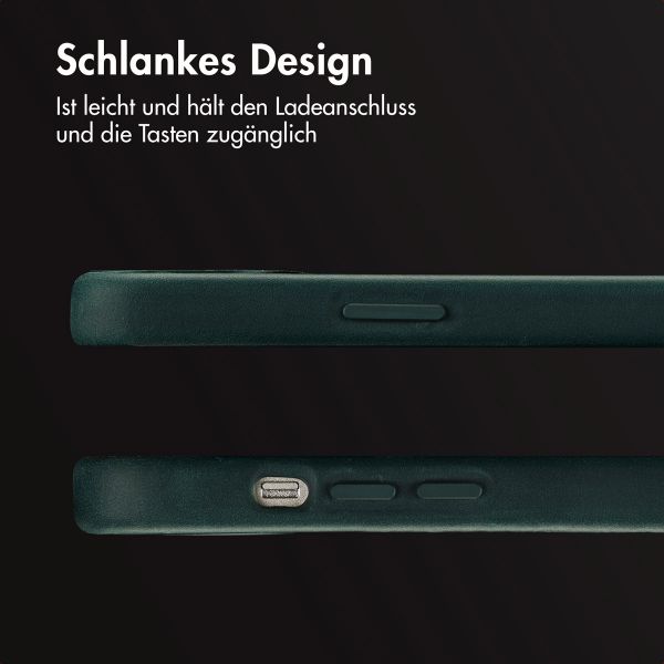 Accezz Vintage Leather Magsafe Backcover Apple iPhone 13 - Smokey Green