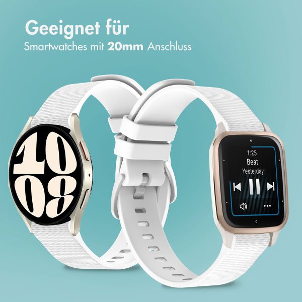 imoshion Sport-Silikonarmband mit Schnalle - Universelle 20 mm Anschluss - Weiß