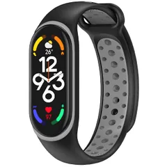 imoshion Silikonband Sport für das Xiaomi Mi Band 7 - Schwarz / Grau