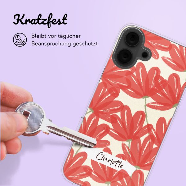 Personalisierte Hülle mit Blumen iPhone 16 - Transparent