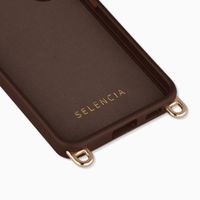 Selencia Rivièra Backcover mit MagSafe mit abnehmbaren Haken Samsung Galaxy S25 / S24 - Choco Brown