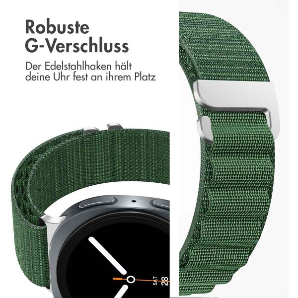 imoshion Nylon Alpine Armband für das  Samsung Galaxy Watch 8 (40/44mm) / Classic (46mm) - Dunkelgrün