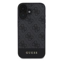 Guess Bottom Stripe 4G Back Cover für das iPhone 16 - Grau