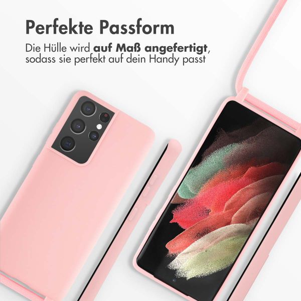 imoshion SilikonHülle mit Band Samsung Galaxy S21 Ultra - Rosa
