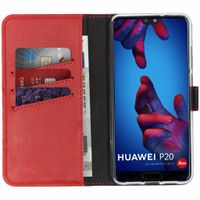Selencia Echtleder Klapphülle Huawei P20 - Rot