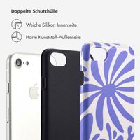 Selencia Vivid Tough Back Cover für das iPhone SE (2022 / 2020) / 8 / 7 / 6(s) - Modern Bloom Sapphire Blue