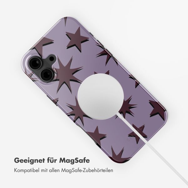 Selencia Vivid Tough Back Cover MagSafe für das iPhone 16 - Stars Plum Lilac