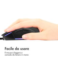 imoshion Gaming-Maus mit RGB-Beleuchtung - Kabelgebundene Gaming-Maus mit USB-A-Anschluss - Schwarz