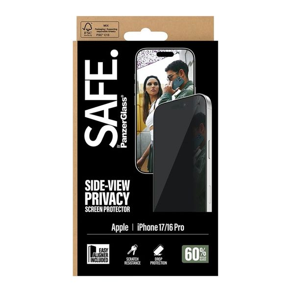 SAFE by PanzerGlass Ultra Wide Fit Screen Protector mit Sichtschutz inkl. Applikator Apple iPhone 17
