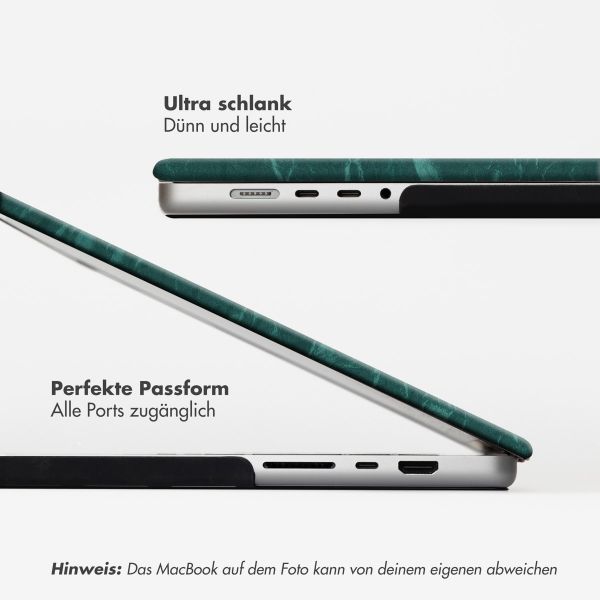 Selencia Cover mit Samtoberfläche Apple MacBook Pro 16 Zoll (2021 / 2023 M3 chip / 2024 M4 chip) - Dunkelgrün