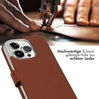 Selencia Echtleder Klapphülle iPhone 14 Pro - Hellbraun