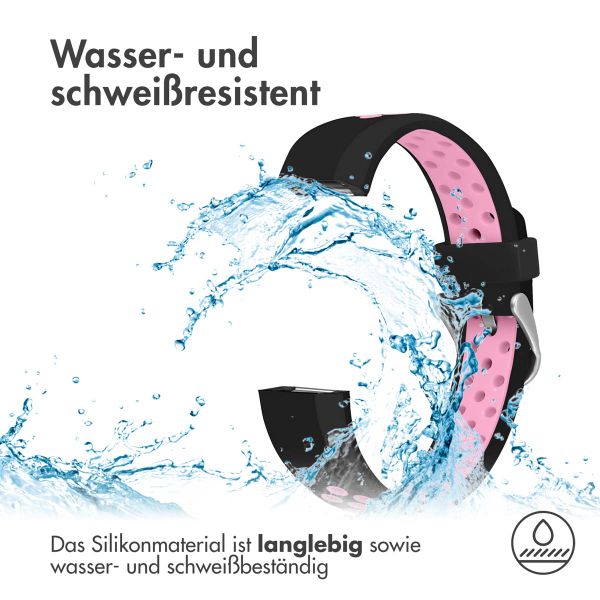 imoshion Silikonband Sport für das Fitbit Alta (HR) - Schwarz/Rosa