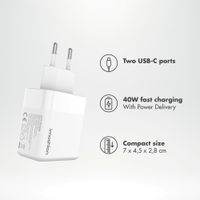 imoshion Wandladegerät - Ladegerät - 2x USB-C - Power Delivery - 40W - Weiß