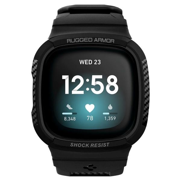 Spigen Rugged Armor™ Pro Case für die Fitbit Versa 3 / Sense - Schwarz