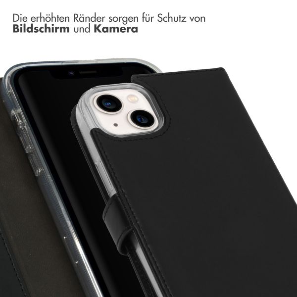 Selencia Echtleder Klapphülle Apple iPhone 14 Plus - Schwarz