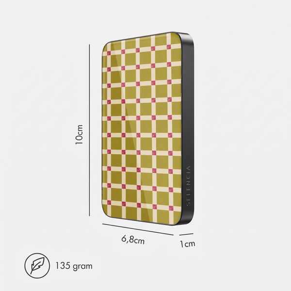 Selencia Vivid Powerbank 5.000 mAh - MagSafe und Qi - Black / Check This Olive