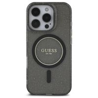 Guess MagSafe IML Glitter Case mit Beads Strap Apple iPhone 16 Pro Max - Schwarz