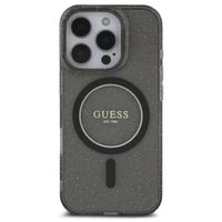 Guess MagSafe IML Glitter Case mit Beads Strap für das iPhone 16 Pro Max - Black