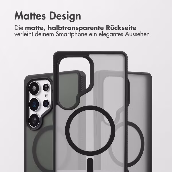 Accezz Rugged Frosted Back Cover mit MagSafe Samsung Galaxy S25 Ultra - Schwarz