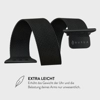 Burga Mailändische armband für das Apple Watch Series 1 bis 10 / SE / Ultra (2) (44/45/46/49 mm) - Schwarz