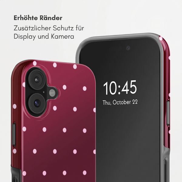 Selencia Vivid Rückabdeckung mit MagSafe Apple iPhone 16 - Happy Dots Burgundy