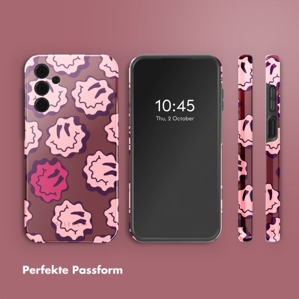 Selencia Vivid Back Cover Samsung Galaxy A15 (5G) - Wavy Smiley Pink