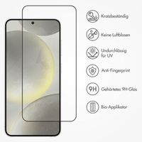 Accezz Vollflächige Schutzfolie aus gehärtetem Glas mit Applikator für das Samsung Galaxy S24 - Transparent