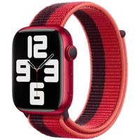 Apple Sport Loop Armband für das  Apple Watch Series 1 t/m 9 / SE (38/40/41 mm) | Series 10 / 11 (42 mm) - Black / Red