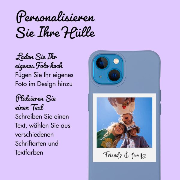 Personalisierte Color Backcover MagSafe mit abtrennbarem Band und Polaroid für iPhone 13 - Ash Blue