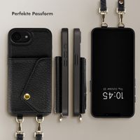 Selencia Sera HandyHülle mit Kordel und Umschlag-Kartenhalter Apple iPhone 17e / 16e - Schwarz