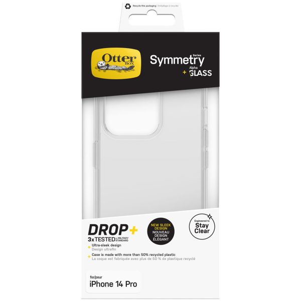 OtterBox Symmetry Backcover + Alpha Glass Screenprotector für das iPhone 14 Pro - Transparent