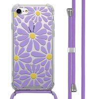 imoshion Design Hülle mit Band Apple iPhone SE (2022 / 2020) / 8 / 7 - Tropical Violet Flowers Connect