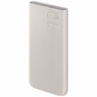 Samsung Original Powerbank-Bundle | Samsung Galaxy Akku-Pack 10.000 mAh - 2x USB-C - Beige + Samsung 25 Watt USB-C Adapter - Weiß