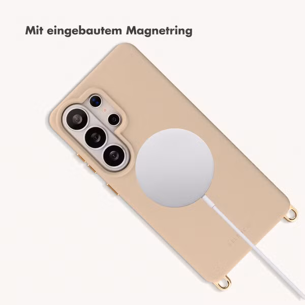 Selencia Rivièra Backcover mit MagSafe mit abnehmbaren Haken Samsung Galaxy S26 Ultra - Milky Latte