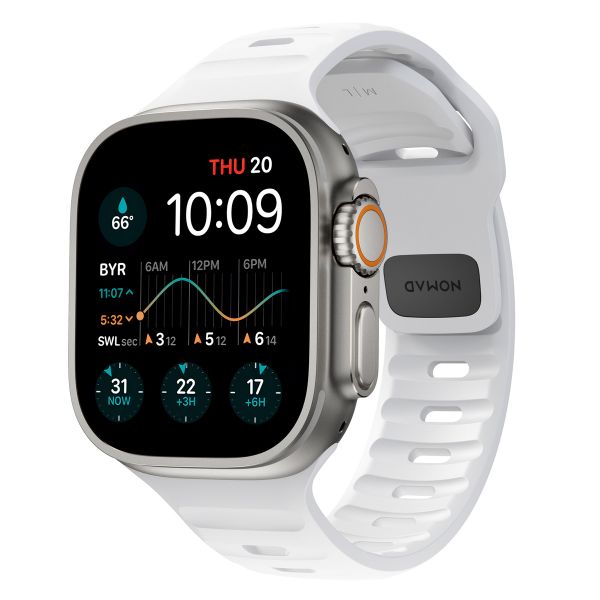 Nomad Sport Band FKM für die Apple Watch Series 1 bis 10 / SE / Ultra (2) (44/45/46/49 mm) - Weiß