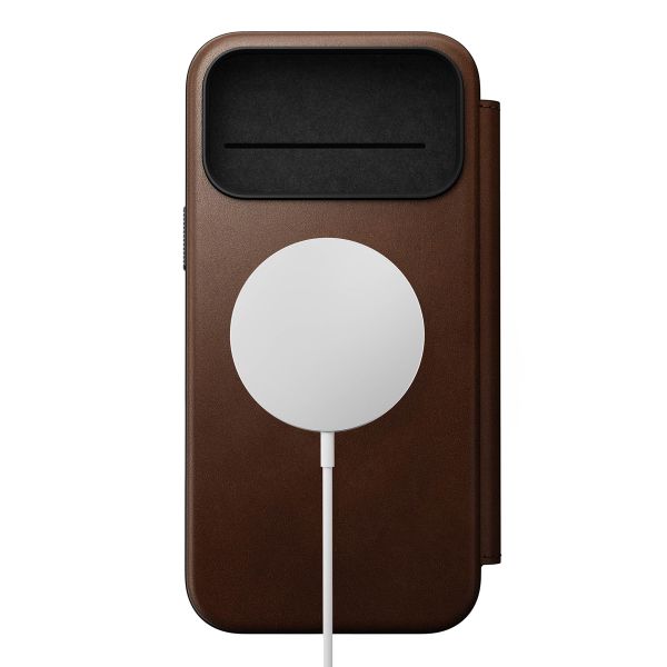 Nomad Modern Leather Folio Klapphülle Apple iPhone 17 Pro Max - Braun