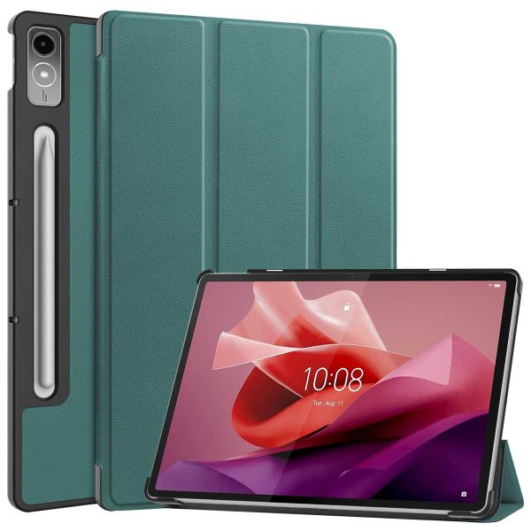 imoshion Trifold Klapphülle für das Lenovo Tab P12 - Dunkelgrün