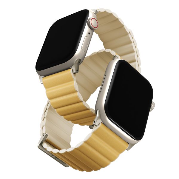 Uniq Revix Premium Edition doppelseitiges Armband für die Apple Watch Series 1 bis 10 / SE / Ultra (2) (44/45/46/49 mm) - Elfenbein/Kanariengelb